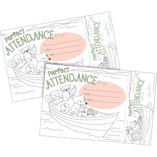 Barker Creek Color Me! Attendance Awards & Bookmarks Set, 60/Set, PK60 4147 - main